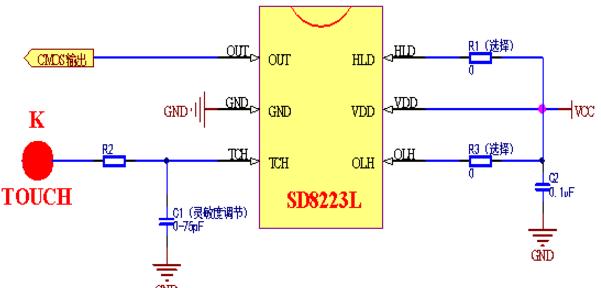 触摸芯片SD8223L简单电路应用介绍_引脚_模式 触摸芯片SD8223L简单电路应用介绍_引脚_模式 互联网
