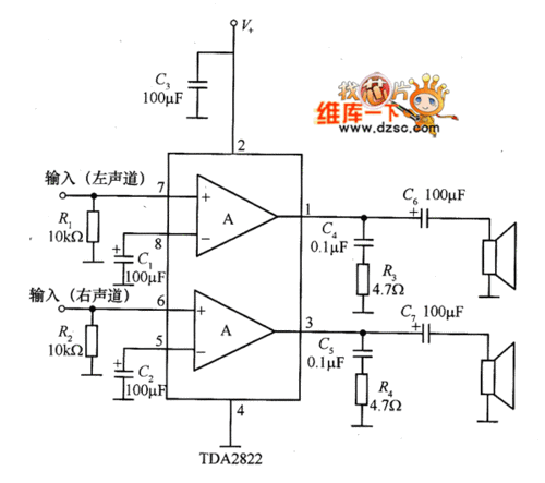 一款实用的TDA2822集成双通道小功率功放电路讲解_电路_功放 一款实用的TDA2822集成双通道小功率功放电路讲解_电路_功放 科学