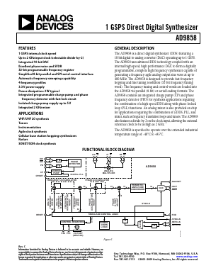 AD98581 GSPS直接数字频率合成器_频率_调谐器 AD98581 GSPS直接数字频率合成器_频率_调谐器 通讯